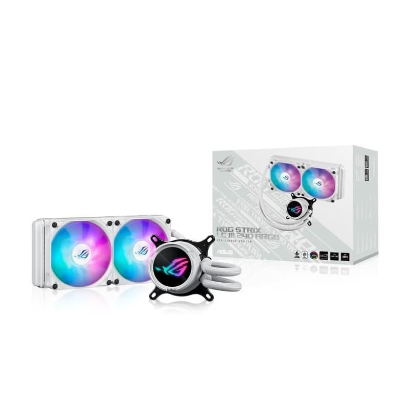 ASUS vodný chladič CPU AIO ROG STRIX LC III 240 ARGB WHITE, 2x120mm, LGA1851, AM5 1