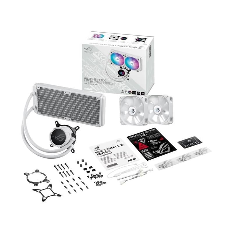 ASUS vodný chladič CPU AIO ROG STRIX LC III 240 ARGB WHITE, 2x120mm, LGA1851, AM5 6