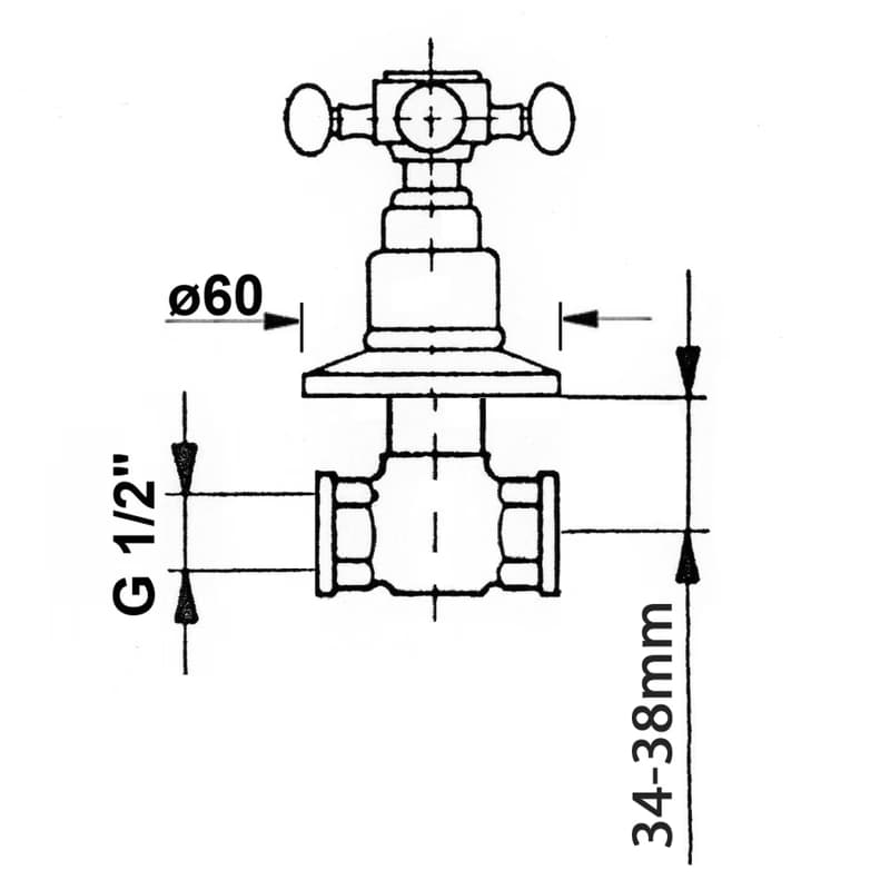 SAPHO - ANTEA podomietkový ventil, teplá, bronz 3056H 2