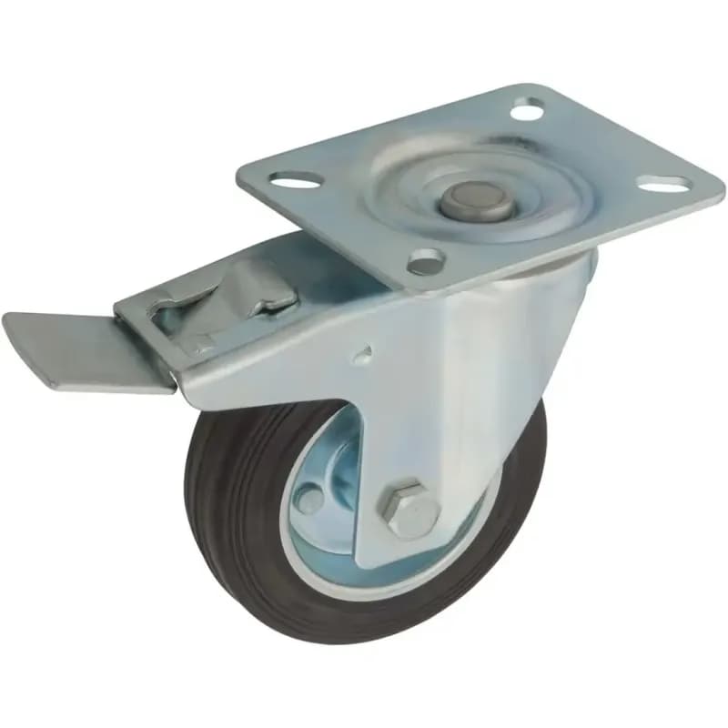 Pojazdné čierne koleso 100 mm/100 kg, otočná doska 1