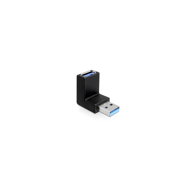 DeLock adaptér USB 3.0 samec - USB 3.0 samica pod uholom 90° vertikálne