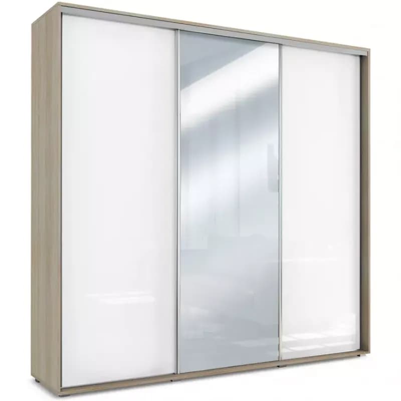 Skriňa Amelia A30 250 Zrkadlo  Sonoma/Biely Lesk 1