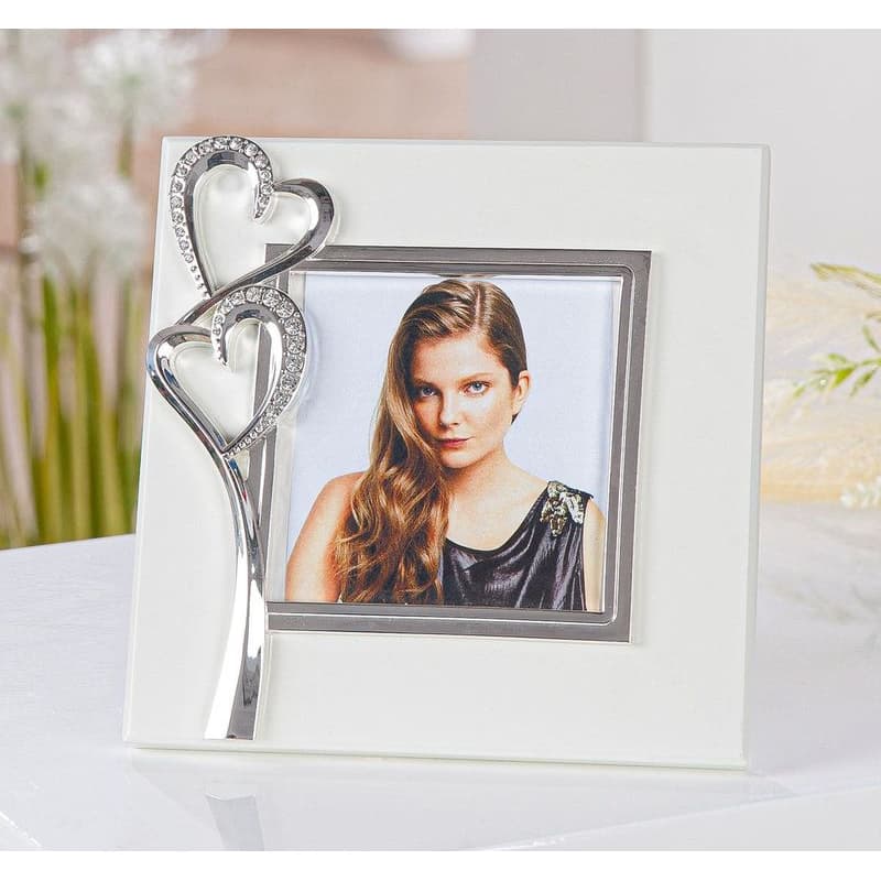 Štvorcový fotorámik s kamienkami "Hearts" 1