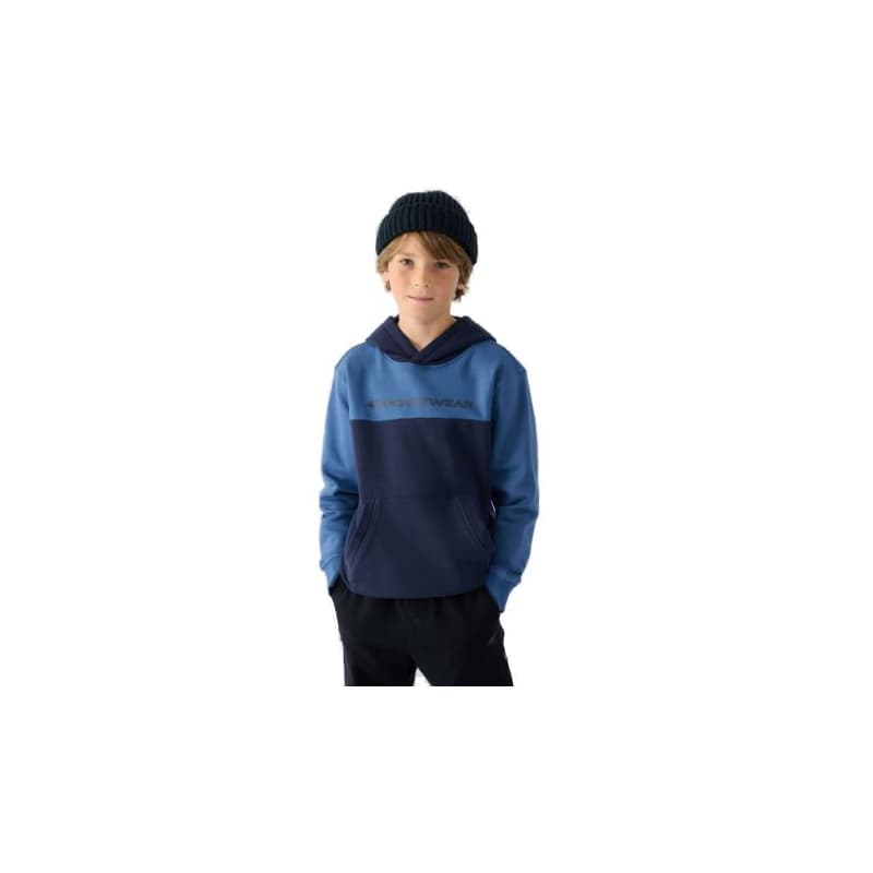 Chlapčenská mikina s kapucňou 4F JUNIOR SWEATSHIRT-JWAW24TSWSM1222-30S-DARK BLUE 1