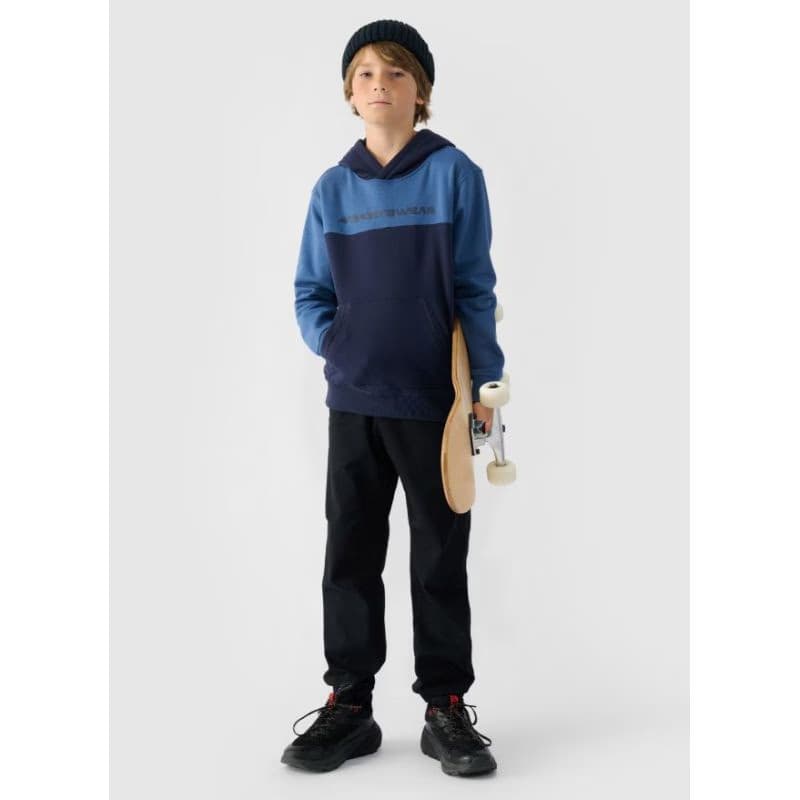 Chlapčenská mikina s kapucňou 4F JUNIOR SWEATSHIRT-JWAW24TSWSM1222-30S-DARK BLUE 4