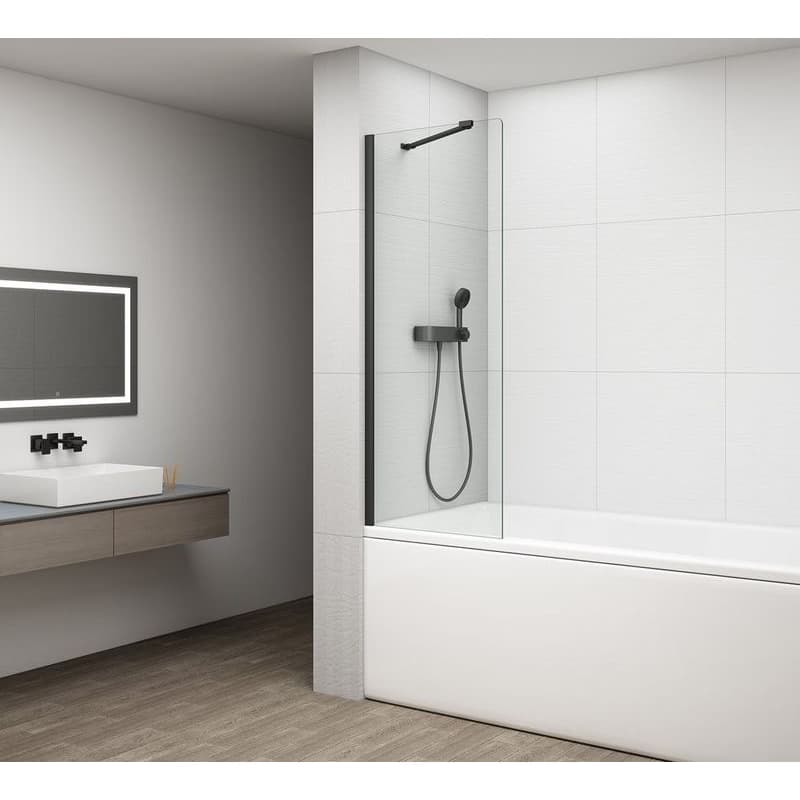POLYSAN - FISA vaňová zástena 800x1500, čierna matná, číre sklo FS1082-B 1