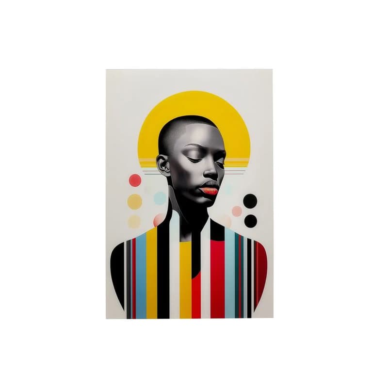 Sklenený obraz Muse Retro Lady žltý 80x120cm