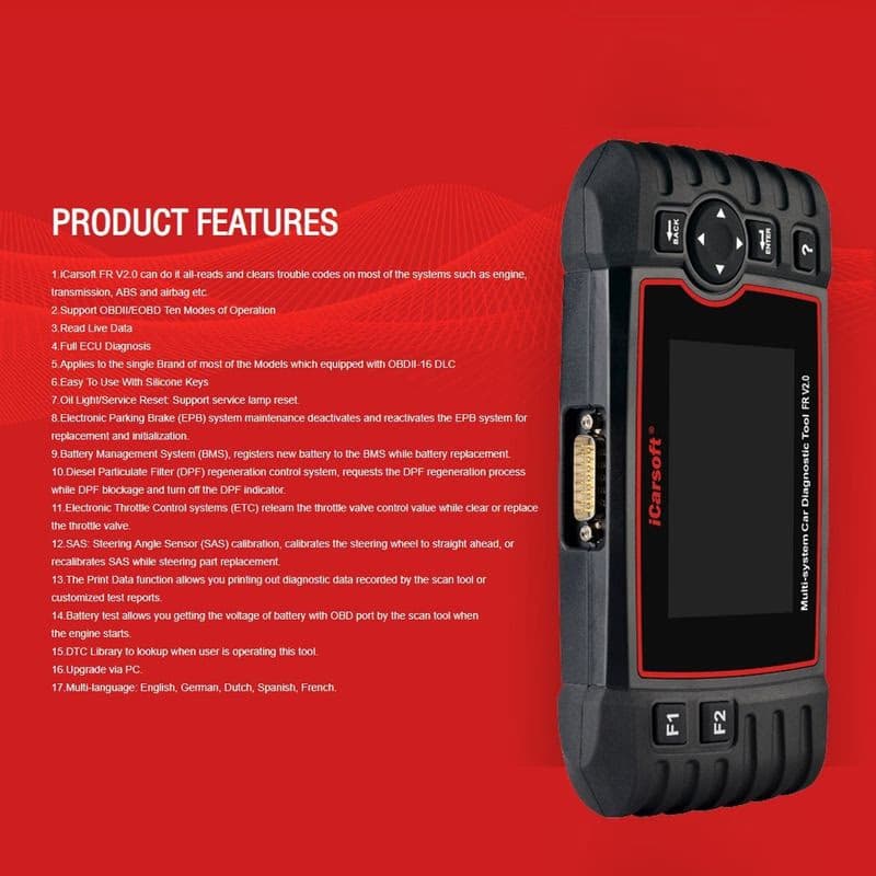 Diagnostika iCarsoft FR V2.0 pre Peugeot / Citroen / Renault / Dacia 6