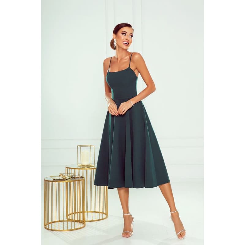Warsaw Dress Smaragdové midi šaty na ramienka Veľkosť: M