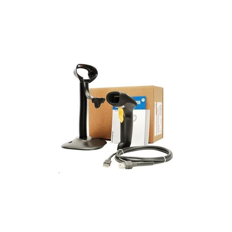 Zebra LS2208, čítačka čiarového kódu, KIT, black, USB-HID + stojan 2