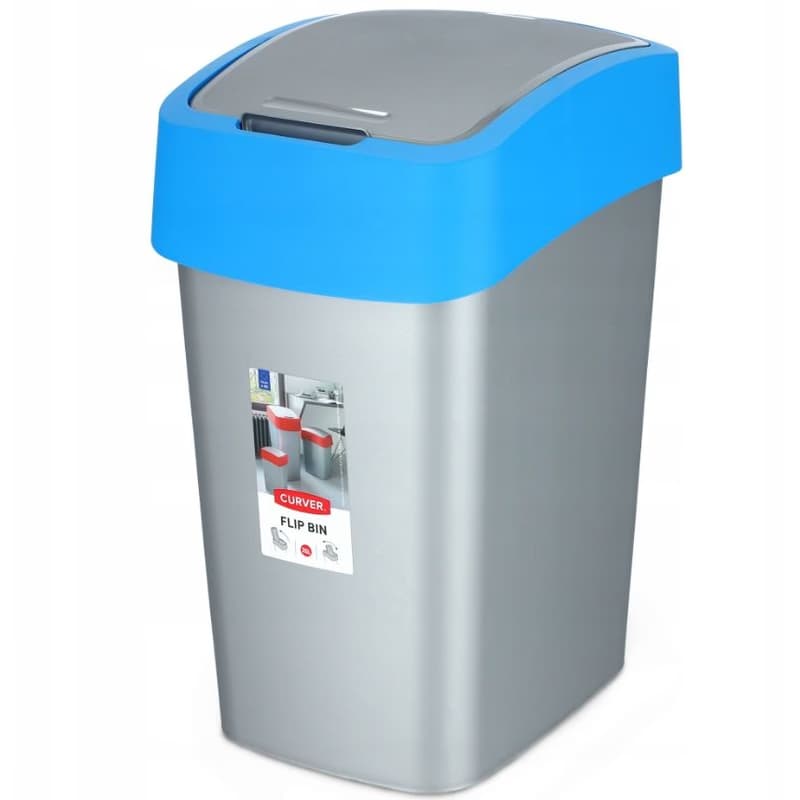 CURVER Odpadkový kôš FLIP BIN 25l | strieborná / modrá 3