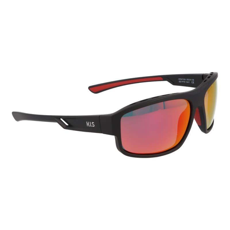 Polarizačné slnečné okuliare H.I.S. POLARIZED HPS47105-1, black, smoke with red mirror POL, 62-15-139 5