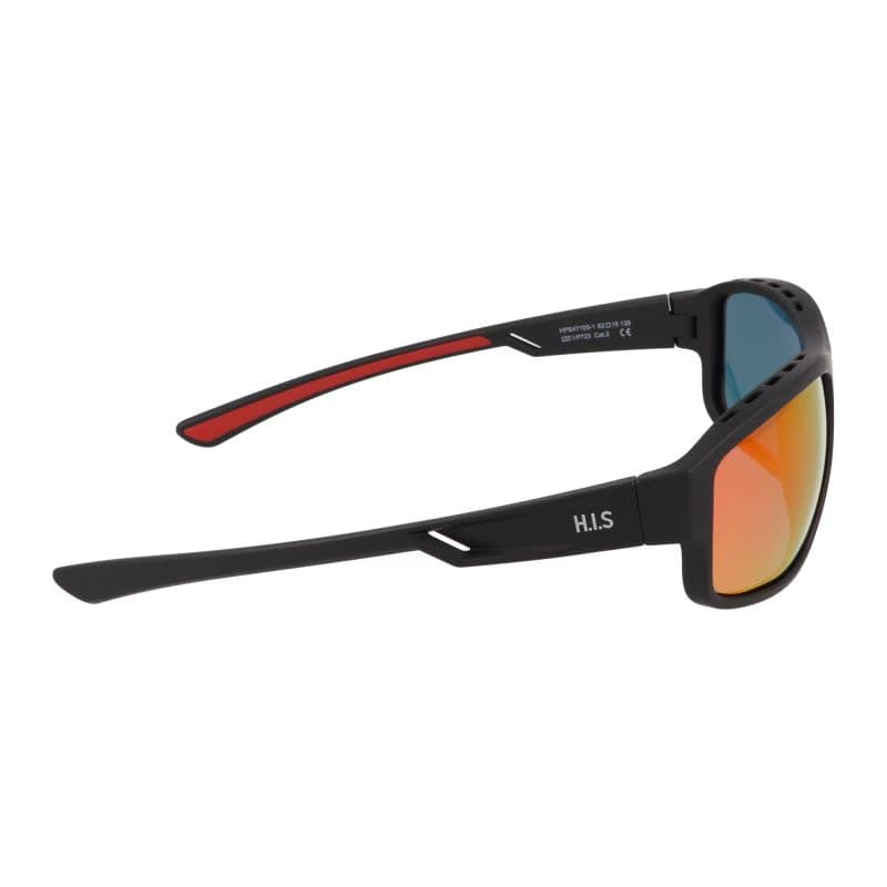 Polarizačné slnečné okuliare H.I.S. POLARIZED HPS47105-1, black, smoke with red mirror POL, 62-15-139 6