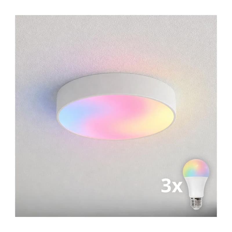 Brilagi - LED RGBW Stmievateľné kúpeľňové stropné svietidlo CLARE 3xE27/9W/230V IP54 Wi‑Fi biela BG0581+3xAI0819 1