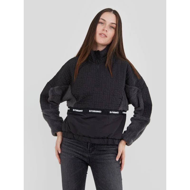 Dámska flisová mikina FUNDANGO Calypso Hybrid Pullover-890-black 2