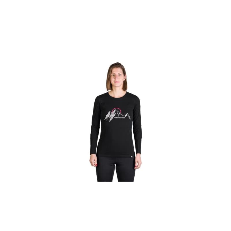 Dámske turistické tričko s dlhým rukávom NORTHFINDER SHARI-269black