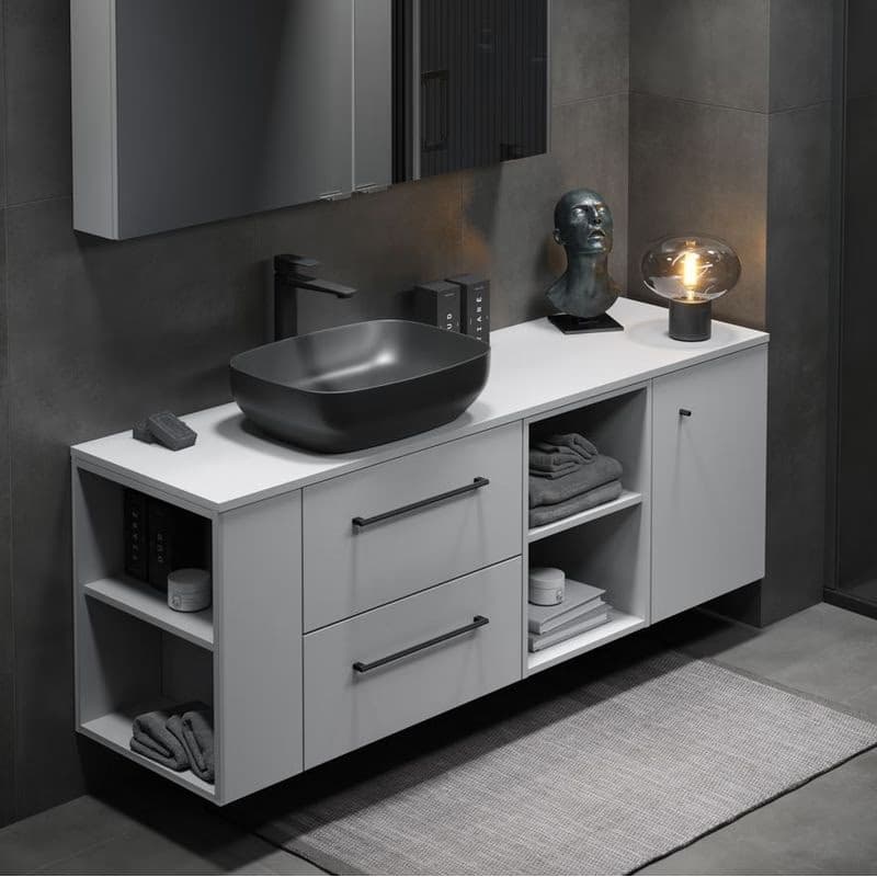 CERSANIT - Umývadlo na dosku LARGA Rectangular antracitová mat (50x38) K677-013 3