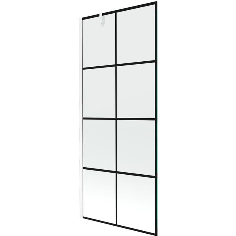 MEXEN/S - Next vaňová zástena FIX 80x150, čierny dekor, biela 895-080-000-00-77-20
