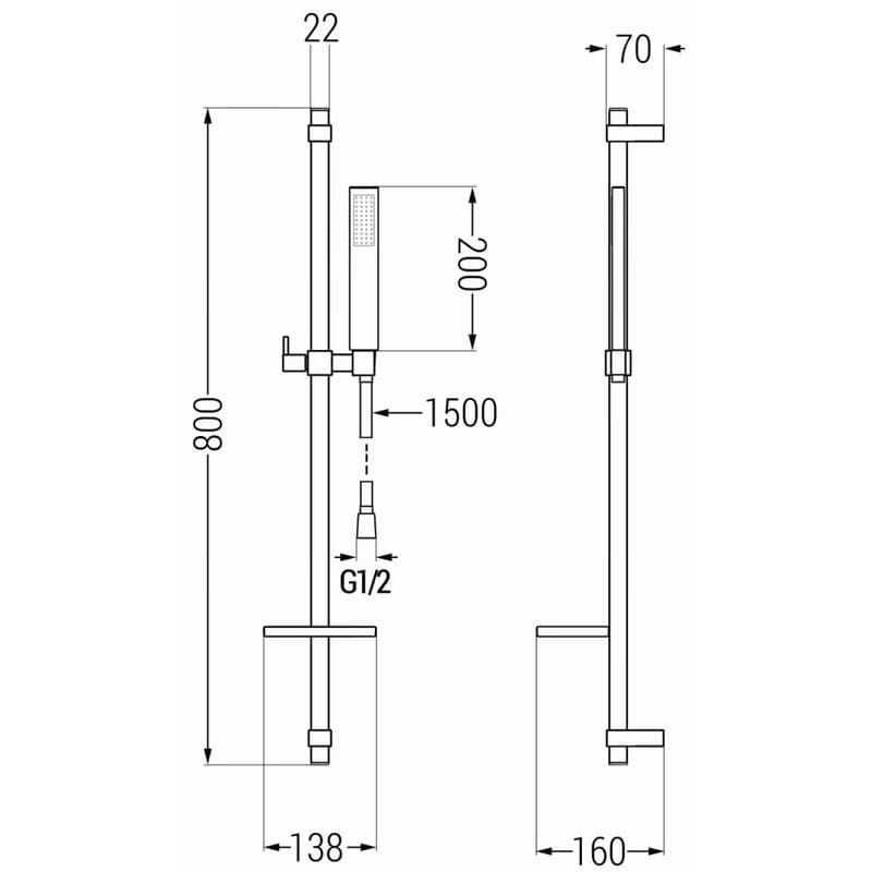 MEXEN/S - Zero SET umývadlová + sprchová batéria s príslušenstvom DQ02, chróm 71114DQ02-00 4