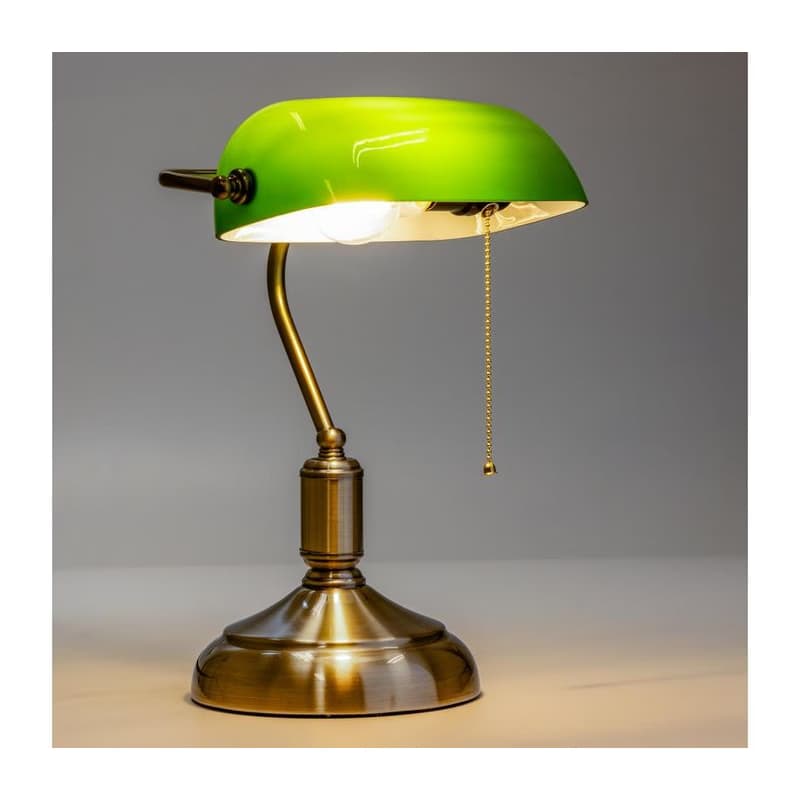 Brilagi - Stolná lampa BANK OFFICE 1xE27/60W/230V mosadz/zelená L352-ZE/MOS