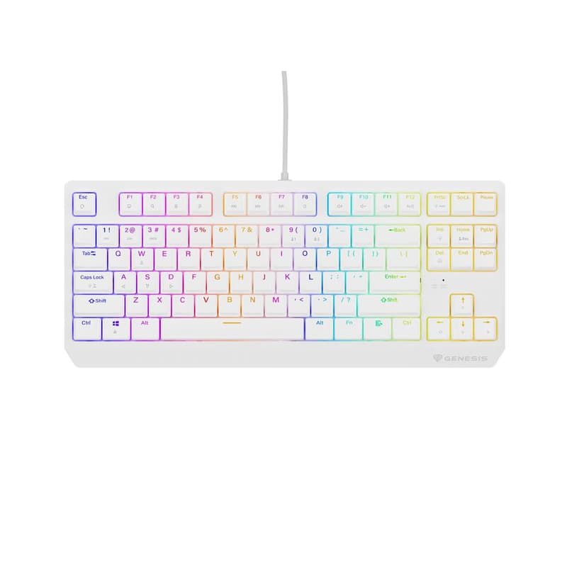 Genesis herná klávesnica THOR 230/TKL/RGB/Outemu Brown/Drôtová USB/US layout/Biela 1