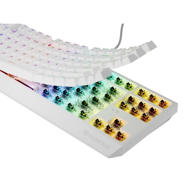 Genesis herná klávesnica THOR 230/TKL/RGB/Outemu Brown/Drôtová USB/US layout/Biela 5
