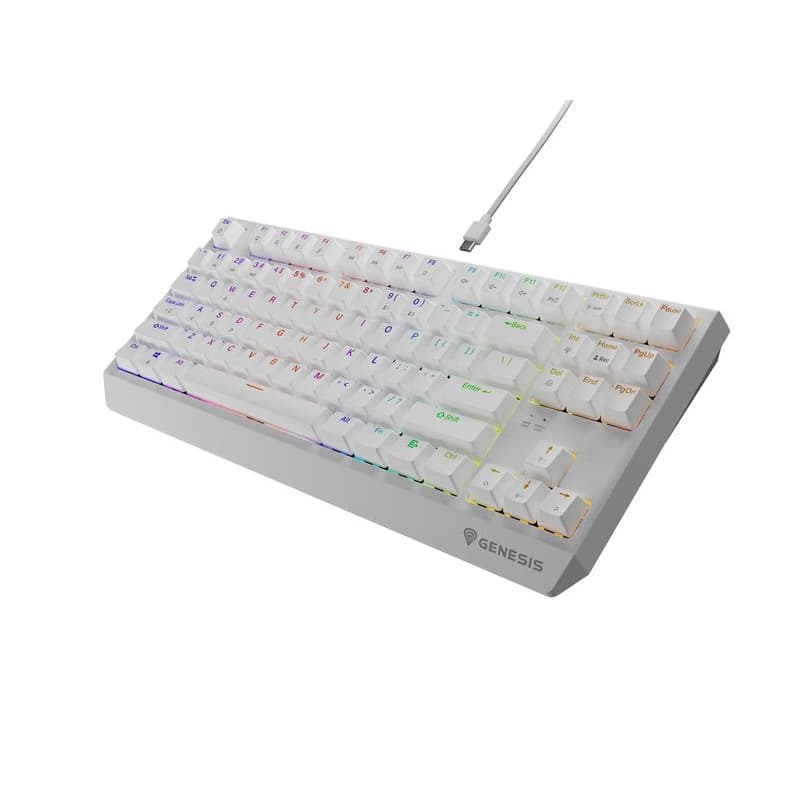 Genesis herná klávesnica THOR 230/TKL/RGB/Outemu Brown/Drôtová USB/US layout/Biela 6