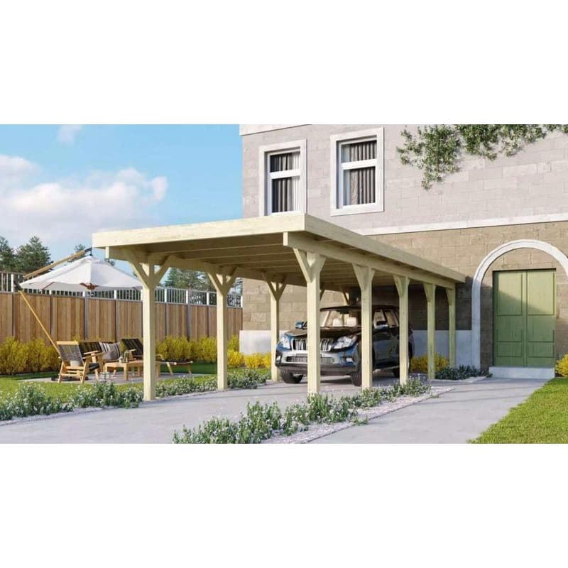 Drevený prístrešok / carport CLASSIC 3A s plechmi Lanitplast 1