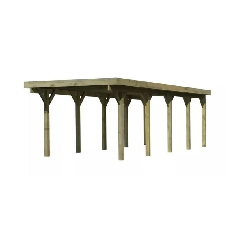 Drevený prístrešok / carport CLASSIC 3A s plechmi Lanitplast 4