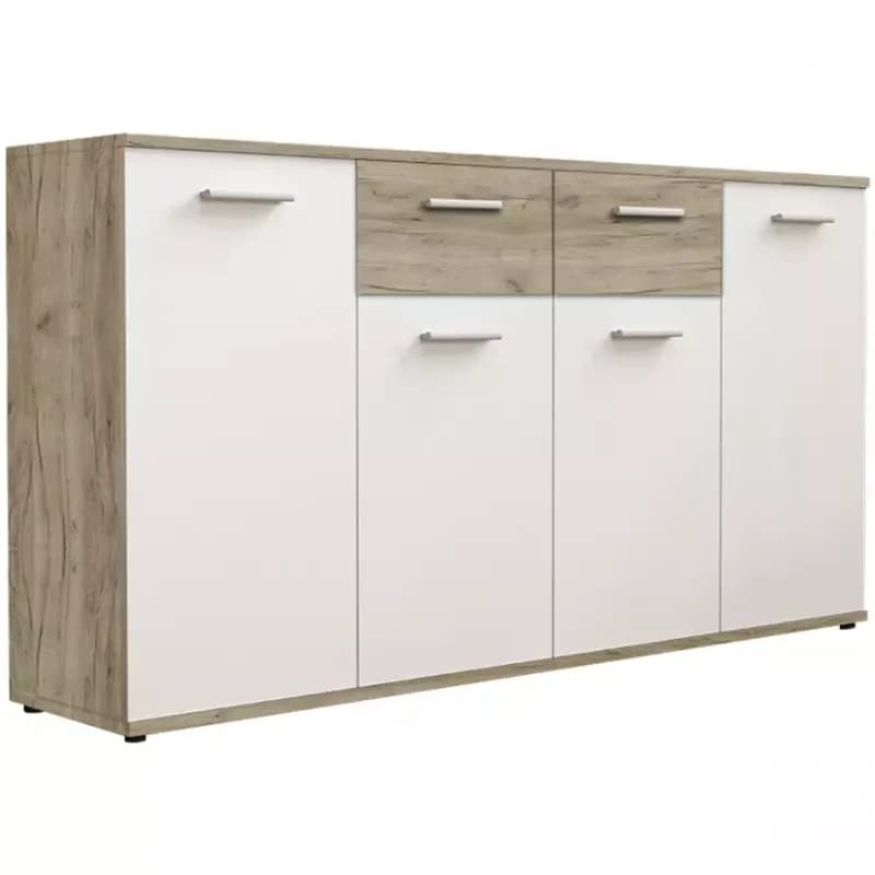 Komoda Jacky 3 Biely/Country Grey 1