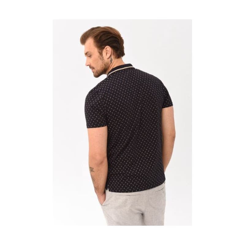 Pánske polo tričko s krátkym rukávom VOLCANO CARO-600-NAVY 2
