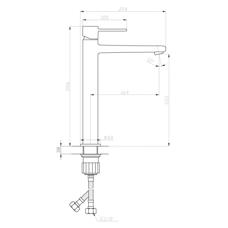 INVENA - Umývadlová batéria vysoká GLAMOUR meď BU-02-W14-V 4