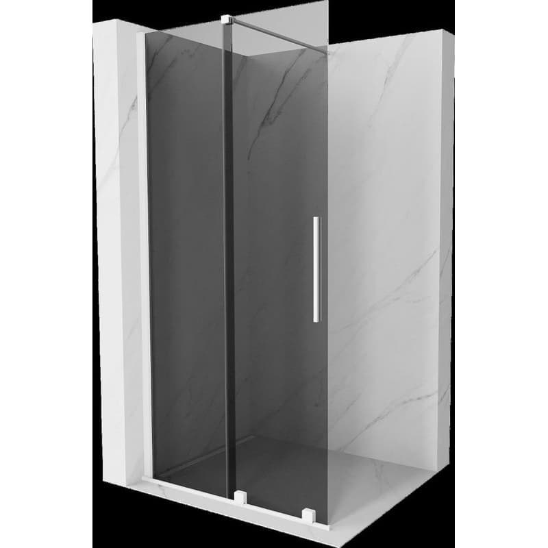 MEXEN/S - Velar Sprchová zástena posuvná Walk-in 100 x 200, grafit 8 mm, biela 871-100-000-43-20
