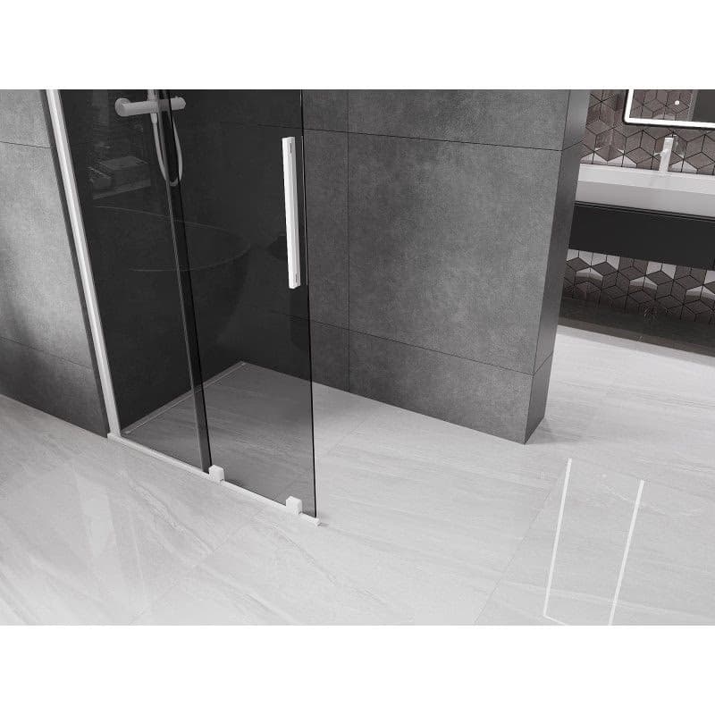 MEXEN/S - Velar Sprchová zástena posuvná Walk-in 100 x 200, grafit 8 mm, biela 871-100-000-43-20 5