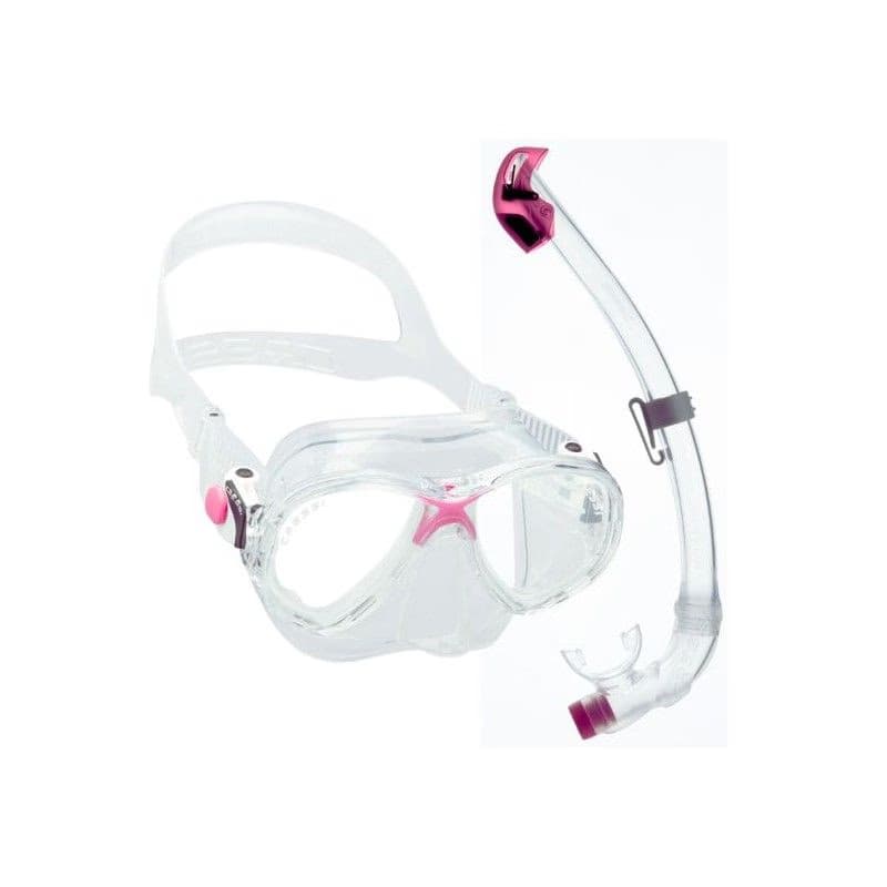 Juniorský potápačský šnorchlovací set CRESSI MAREA JUNIOR + SEAL DRY JUNIOR COMBO CLEAR PINK 2