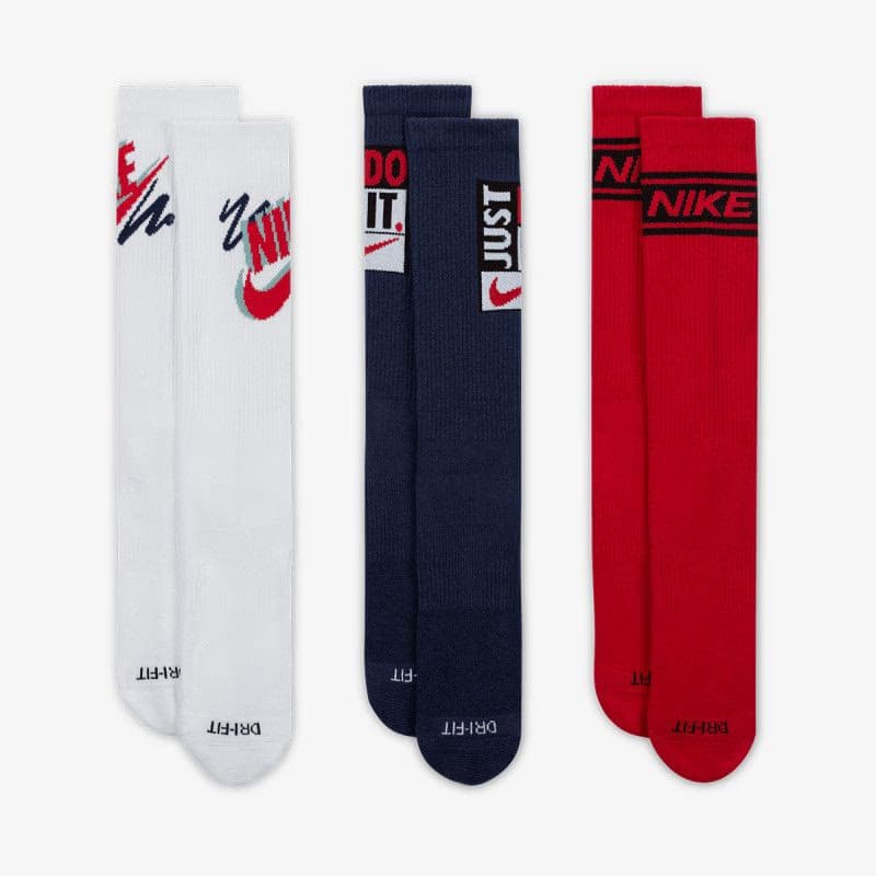 Ponožky NIKE 3PACK-U NK ED PLS CREW 3PR SPORT 144 4
