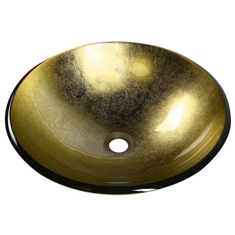 SAPHO - SHAY sklenené umývadlo na dosku priemer 42cm, zlatá 2501-22 1