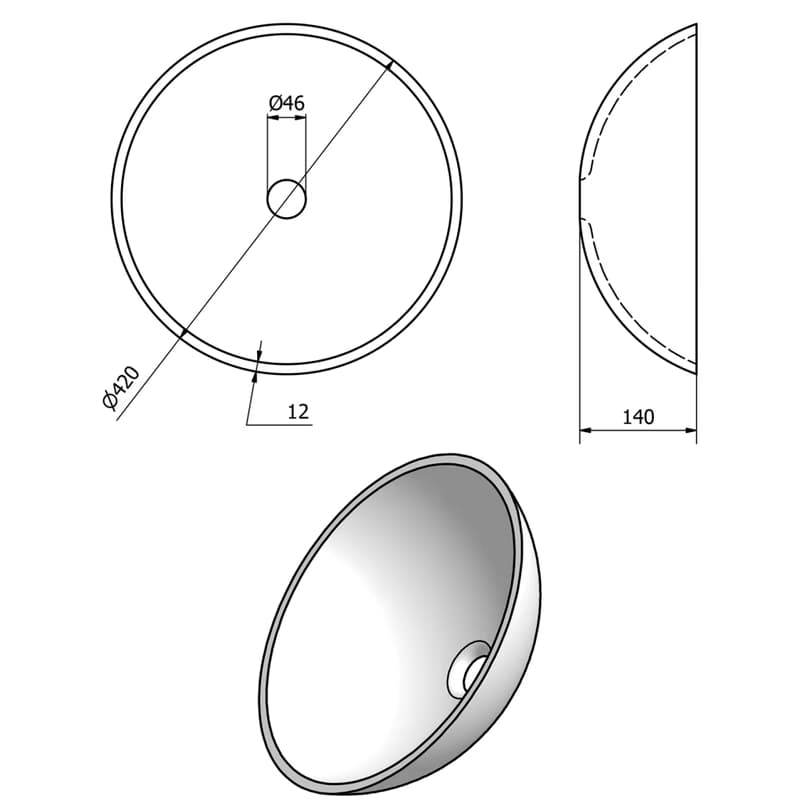 SAPHO - SHAY sklenené umývadlo na dosku priemer 42cm, zlatá 2501-22 2