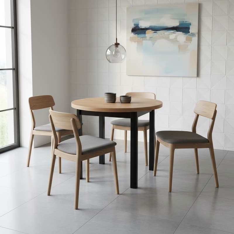 Signal Jedálenský stôl ADAM | 80 cm Farba: dub artisan / čierny mat 2