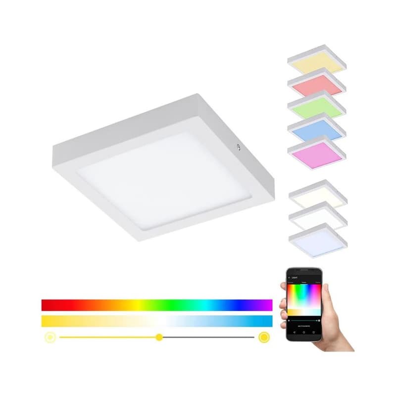 Eglo 33316 - LED RGBW stmievateľné stropné svietidlo FUEVA-C LED/15,6W/230V 22,5x22,5cm biela 33316 1