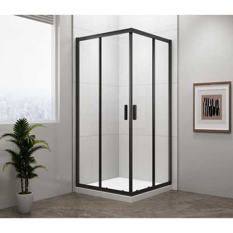POLYSAN - EASY BLACK štvorcová sprchová zástena 900x900, číre sklo EL5115B 1