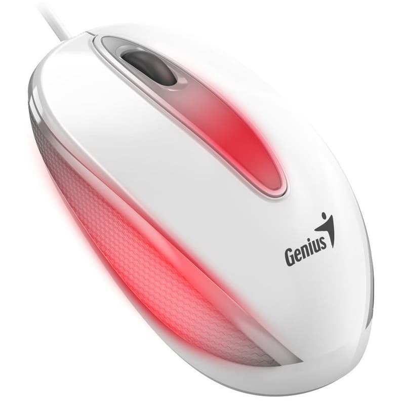 Genius DX-Mini / Myš, drôtová, optická, 1000DPI, 3 tlačidlá, USB, RGB LED, biela 1