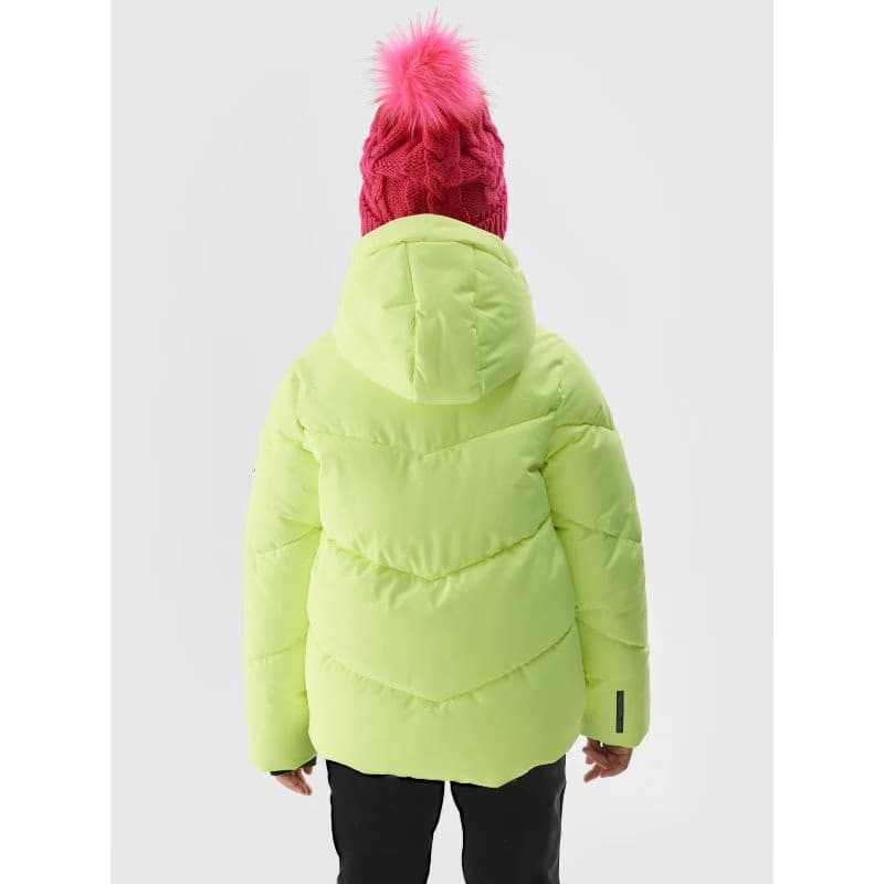 Dievčenská lyžiarska bunda 4F JUNIOR TECHNICAL JACKET-JAW23TTJAF293-72N-LEMON NEON 3