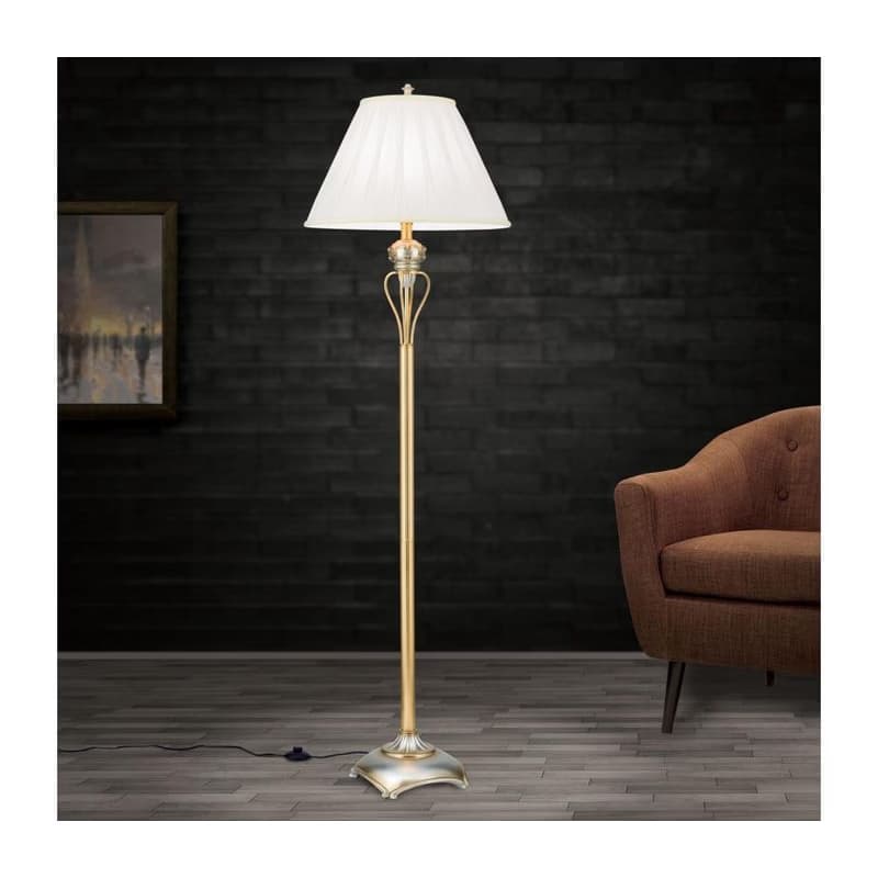 Orion Stl 12-1097/1 - Stojacia lampa TIZIA 1xE27/60W/230V biela/zlatá/patina Stl 12-1097/1 gold