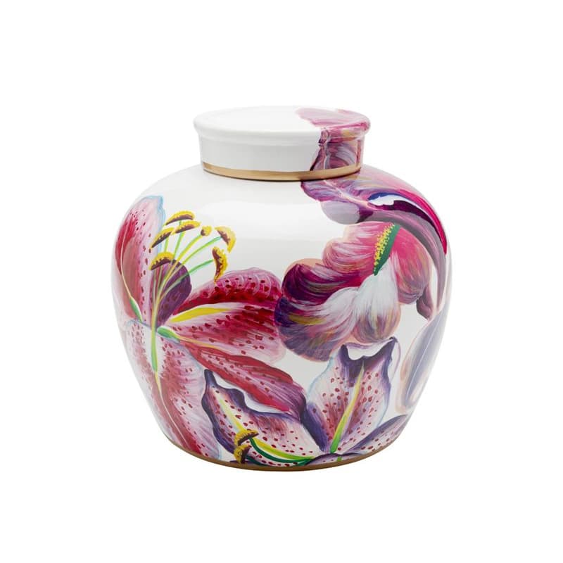 Dekoratívna dóza Lillies Pink Ø27cm