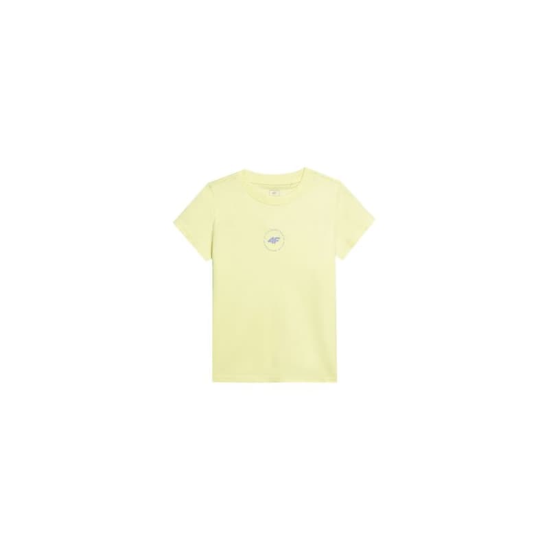 Dievčenské tričko s krátkym rukávom 4F JUNIOR TSHIRT-JWSS24TTSHF1111-72S-LEMON