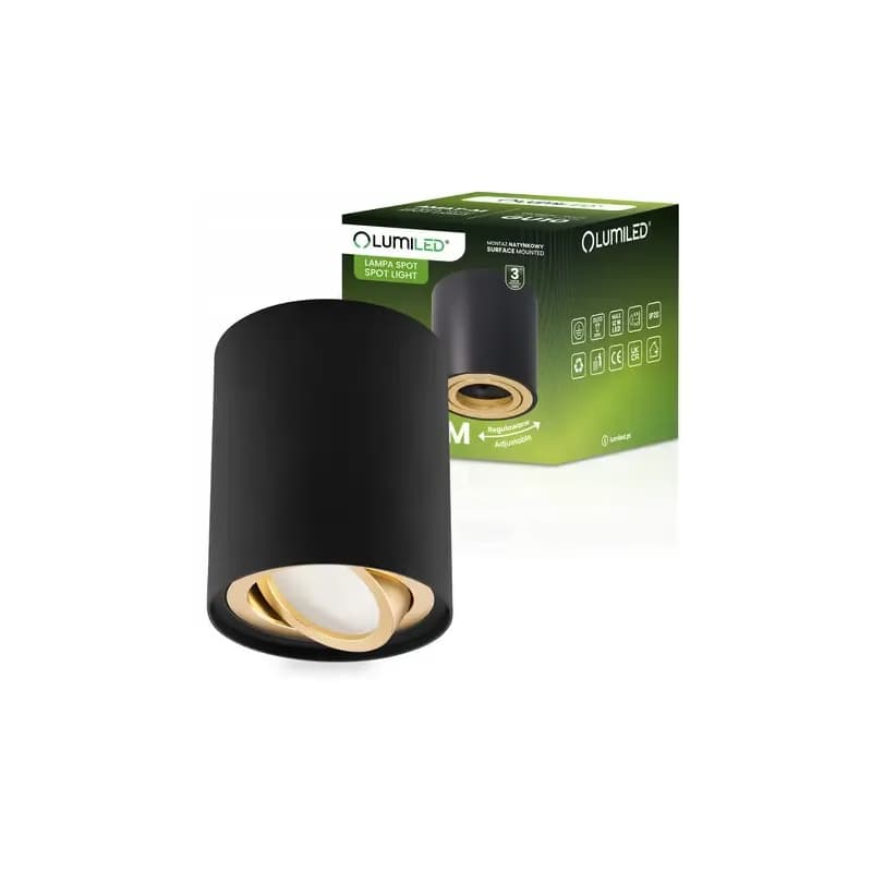 Stropné bodové svietidlo Amat 84 mm Black/Gold O K1 1