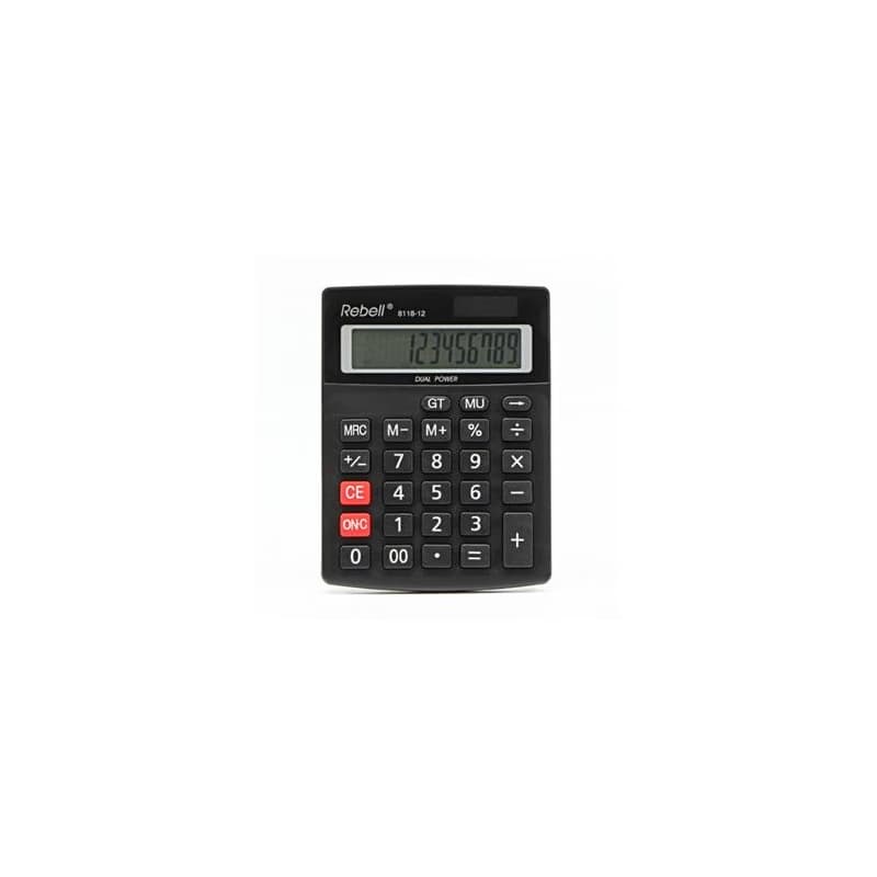 Rebell Kalkulačka RE-8118-12 BX, čierna, stolová, dvanásťmiestna