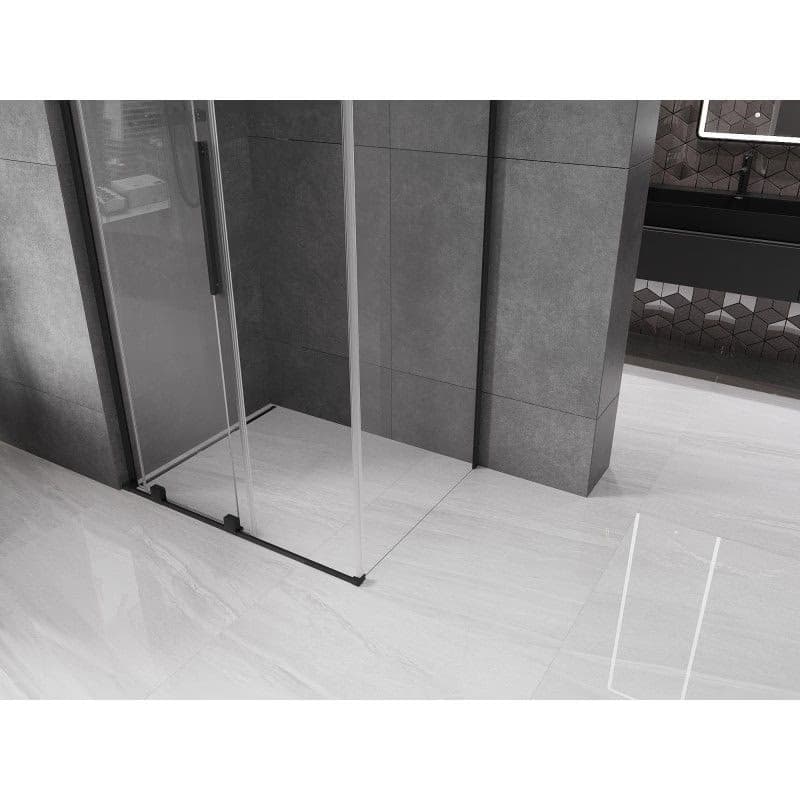 MEXEN/S - Velar L sprchovací kút, posuvné dvere 90 x 80, transparent, čierna 871-090-080-03-70 6