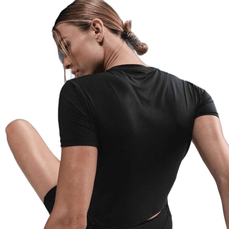 Dámske tréningové tričko s krátkym rukávom NIKE W NK ONE CLSC DF TWST SS TP WT BLACK WHITE 3